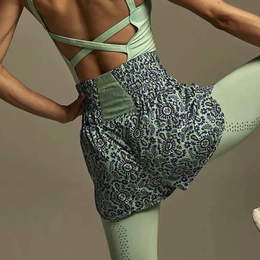 FP Movement Free People The Way Home Paisley Shorts Turquoise Mint Combo Small